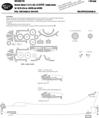 New Ware NWA-M0709 1/48 Mask Hawker Hunter F.4/F.5/J34, F.6 EXPERT