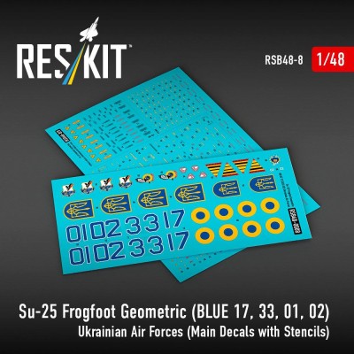 Reskit RSB48008 Su-25 Frogfoot Geometric (BLUE 17,33,01,02) 1/48