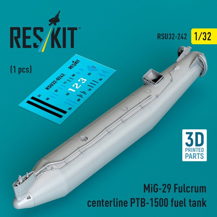Reskit RSU32-242 MiG-29 Fulcrum centerline PTB-1500 fuel tank 1/32