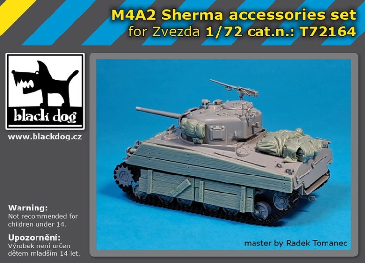 Black Dog T72164 M4A2 Sherman accessories set (designed to be used with Zvezda kits) 1/72