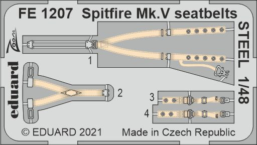 Eduard FE1207 Spitfire Mk.V seatbelts STEEL (EDU/SP.H.) 1/48