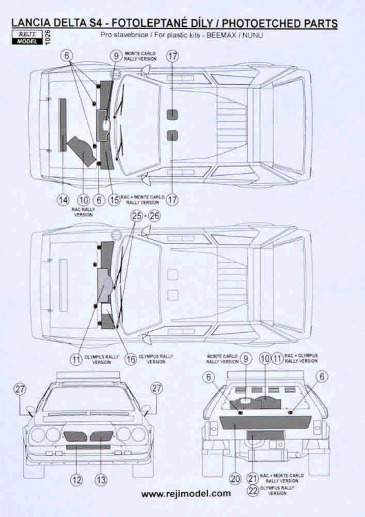 Reji Model 1026 Lancia Delta S4 upgrade (PE set) 1/24