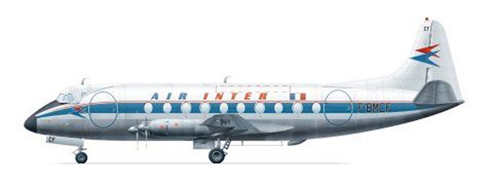 F-rsin Plastic FRP4049 Vickers Viscount 700 - Air Inter (silk-screened decals) 1/144