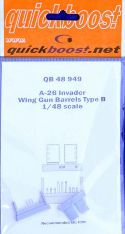 Quickboost QB48 949 A-26 Invader wing gun barrels type B (ICM) 1/48