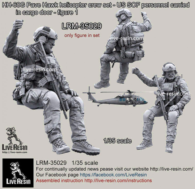 LiveResin LRM35028 HH-60G Pave Hawk helicopter crew set