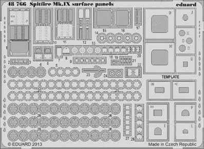 Eduard 48766 1/48 Фототравление Spitfire Mk.IX surface panels
