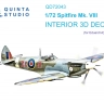Quinta studio QD72043 Spitfire Mk.VIII (Eduard) 3D Декаль интерьера кабины 1/72