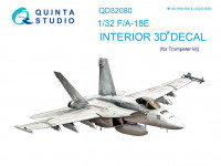 Quinta studio QD32080 F/A-18E (для модели Trumpeter) 3D Декаль интерьера кабины 1/32