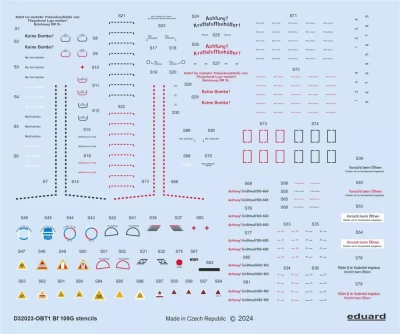 Eduard D3223 Decal Bf 109G stencils (REV/HAS) 1/32