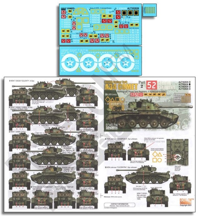Echelon FD ALT352026 A34 Comets of 3 RTR, 11 Armoured Division 1/35 Echelon FD ALT352026 A34 Comets of 3 RTR, 11 Armoured Division 1/35
