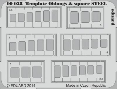 Eduard 00028 Template oblongs &amp; square STEEL
