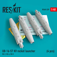 Reskit RS48-0229 UB-16-57 KV rocket launcher (4 pcs) Mi-2, Mi-4, Mi-8 Smer, Aeroplast, Bronco, Trumpeter, Tamiya 1/48