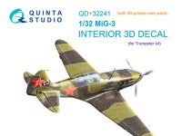 Quinta studio QD+32241 МиГ-3 (Trumpeter) 3D Декаль интерьера 1/32