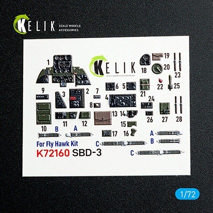 Reskit K72160 SBD-3 Dauntless - interior 3D (FLYH) 1/72