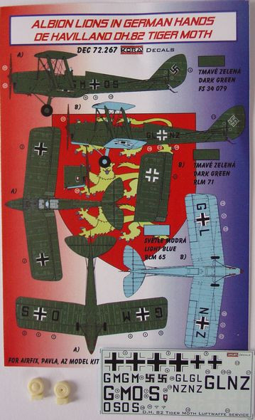Kora Model DEC72267 DH.82 Tiger Moth (Luftwaffe service) декали декали 1/72
