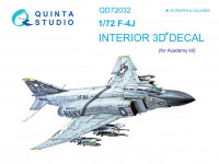 Quinta Studio QD72032 F-4J (для модели Academy) 3D Декаль интерьера кабины 1/72