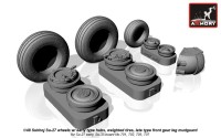 Armory ARAW48020B Sukhoi Su-27 Flanker wheels with early type hubs, weighted tires/tyres, late type front mudguard Su-27 early, Su-35 board No.701, 702, 705, 707 1/48