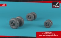 Armory ARAW72344 Sikorsky CH-53E/CH-53G Sea Stallion wheels with weighted tires, late 1/72