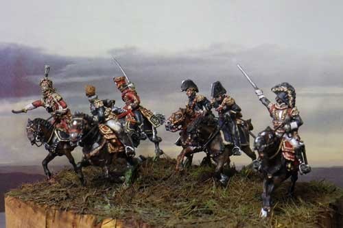 Waterloo 1815 WLAP102 FRENCH HIGH STAFF CHARGE AT WATERLOO (6 horses - 6 horsemen) in white metal NEY, HIMES, COLBERT, KELLERMAN etc. (these are metal not plastic or resin) 1/72