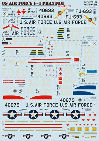 Print Scale 72-192 US Air Force F-4 Phantom 1/72