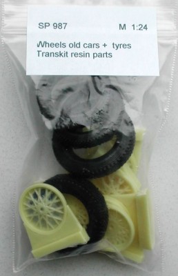 Reji Model 987 Wheels old cars + tyres Transkit resin parts 1/24