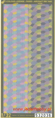 HGW 532036 5 Colour LOZENGE - FADED - Aircraft Rib Tape декаль 1/32
