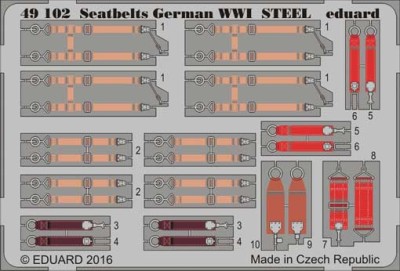 Eduard 49102 Seatbelts German WWI STEEL 1/48