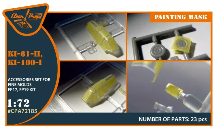 Clear Prop CLPA72185 Ki-61-II, Ki-100-I painting mask (FINEMOLDS) 1/72