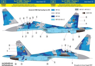 HAD 32093 Decal Su-27UBM-1 Flanker C Ukrainian Dig.Camo 1/32