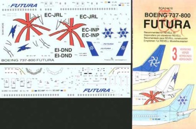 BOA Decals 14416 Boeing 737-800 FUTURA - 3 vers. (REV) 1/144