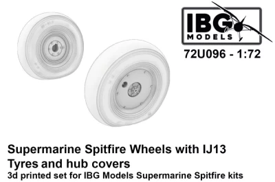 IBG U7296 Spitfire Wheels w/ IJ13 tyres &amp; hub covers 1/72