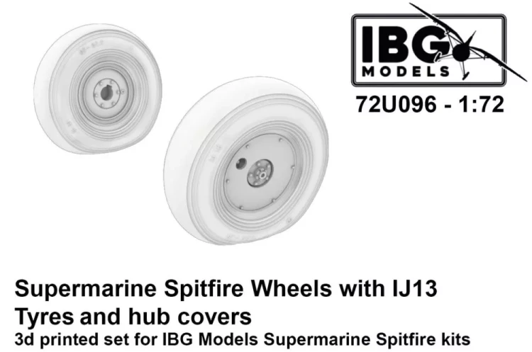 IBG U7296 Spitfire Wheels w/ IJ13 tyres & hub covers 1/72