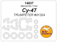 KV Models 14637 Су-47 (TRUMPETER #01324) + маски на диски и колеса Trumpeter RU 1/144