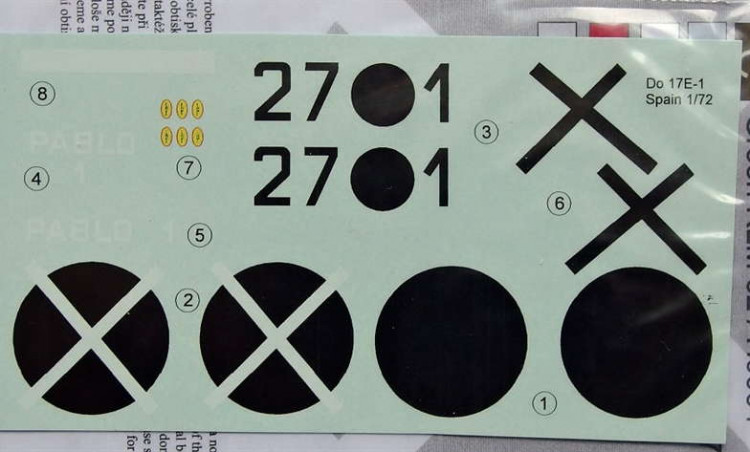 LF Model C72191 Decals Dornier Do 17E-1 over Spain - part I 1/72
