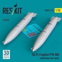 Reskit RSU32-243 Su-25 Frogfoot PTB-800 underwing fuel tanks 1/32