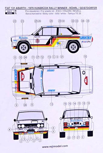 Reji Model 314 Fiat 131 Abarth 1979 Hunsruck Rallye Winner 1/24