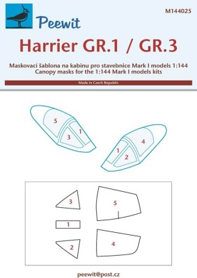 Peewit M144025 1/144 Canopy mask Harrier GR.1/GR.3 (MARK I MOD.)