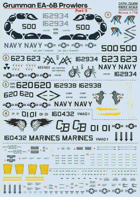 Print Scale C72450 Grumman EA-6B Powlers - Part 3 (wet decal) 1/72