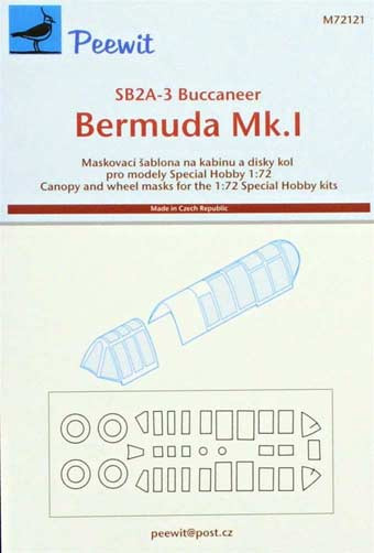 Peewit PW-M72121 1/72 Canopy mask Bermuda Mk.I (SP.HOBBY)