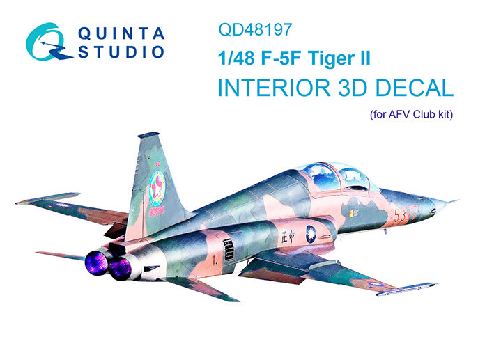 Quinta studio QD48197 F-5F Tiger II (AFV Club) 3D Декаль интерьера кабины 1/48