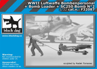 Black Dog F32087 Luftw. WWII personel+bomb loader+SC250 No.2 1/32