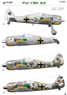 Colibri decals 48016 Fw-190 A4 Jg 54 1/48