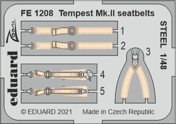 Eduard FE1208 Tempest Mk.II seatbelts STEEL (EDU) 1/48