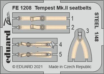 Eduard FE1208 Tempest Mk.II seatbelts STEEL (EDU) 1/48