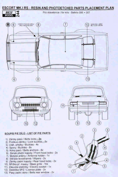 Reji Model 244 Transkit F.Escort Mk.I RS 1972 Rallye Safari 1/24