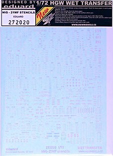 HGW 272020 Stencils MiG-21MF (EDU) 1/72