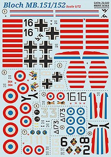 Print Scale 72-320 Bloch MB.151/152 (wet decals) 1/72