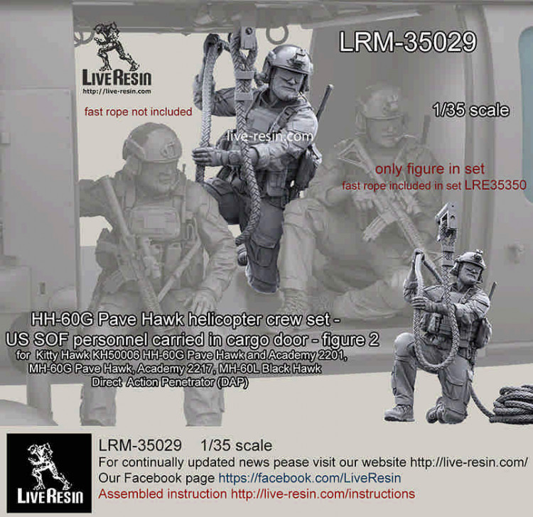 LiveResin LRM35029 HH-60G Pave Hawk helicopter crew set