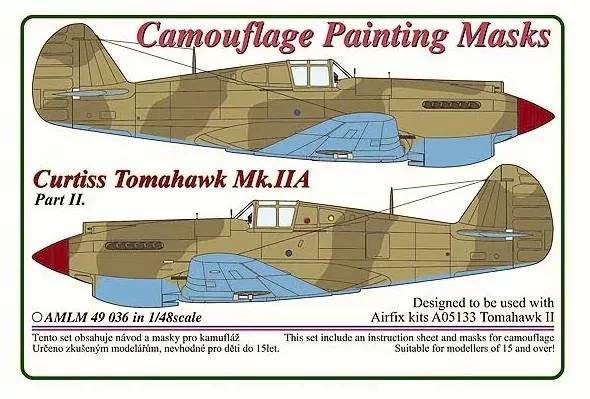 AML AMLM49036 Camouflage masks Curtiss Tomahawk Mk.IIB Pt.2 1/32