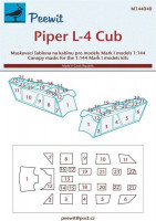 Peewit M144040 Canopy mask Piper L-4 Cub (MARK I) 1/144